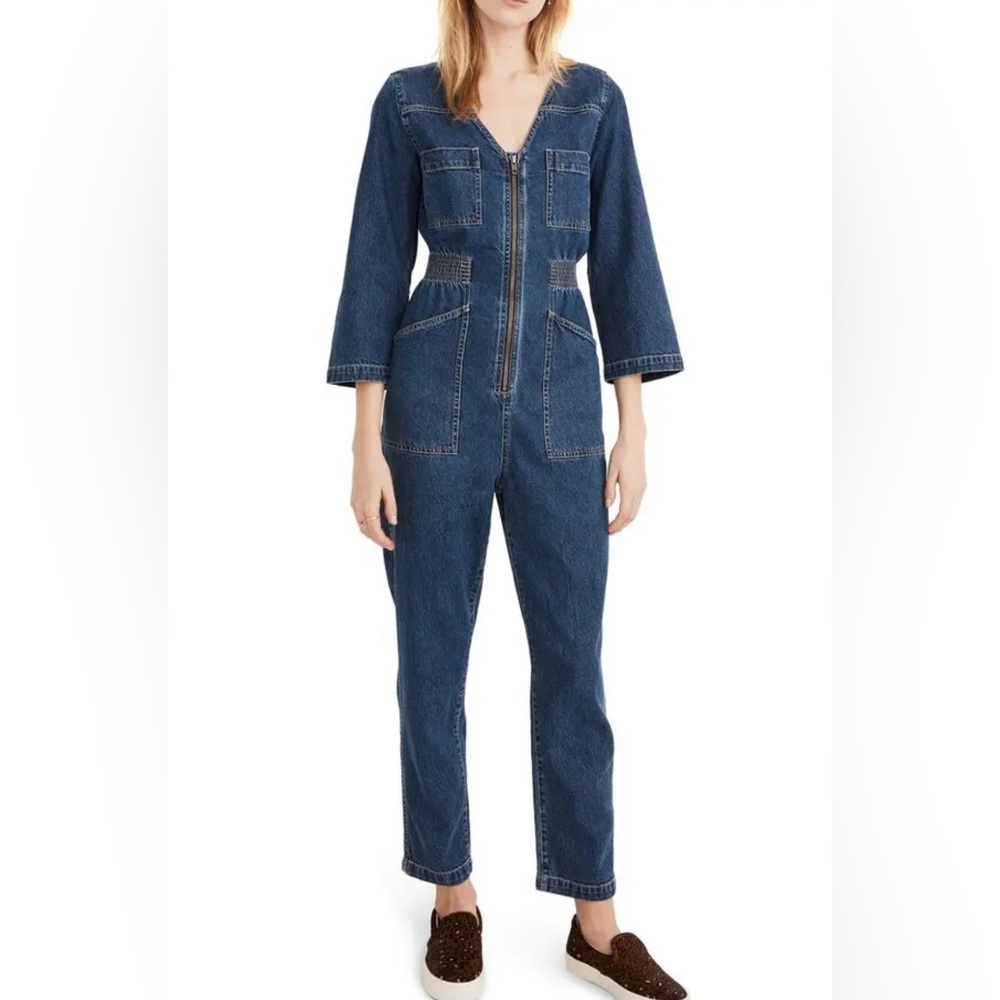 :Madewell Patch Pocket Denim Coverall Jumpsuit.